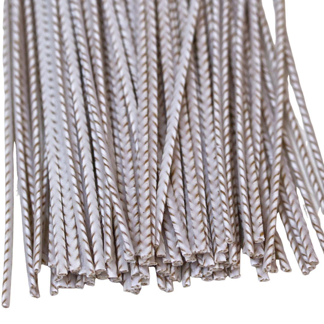 Brown eco wicks 15cm on a white background