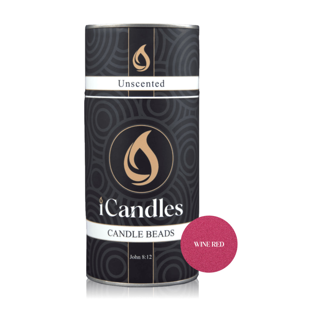 iCandles SA canister with a wine red swatch