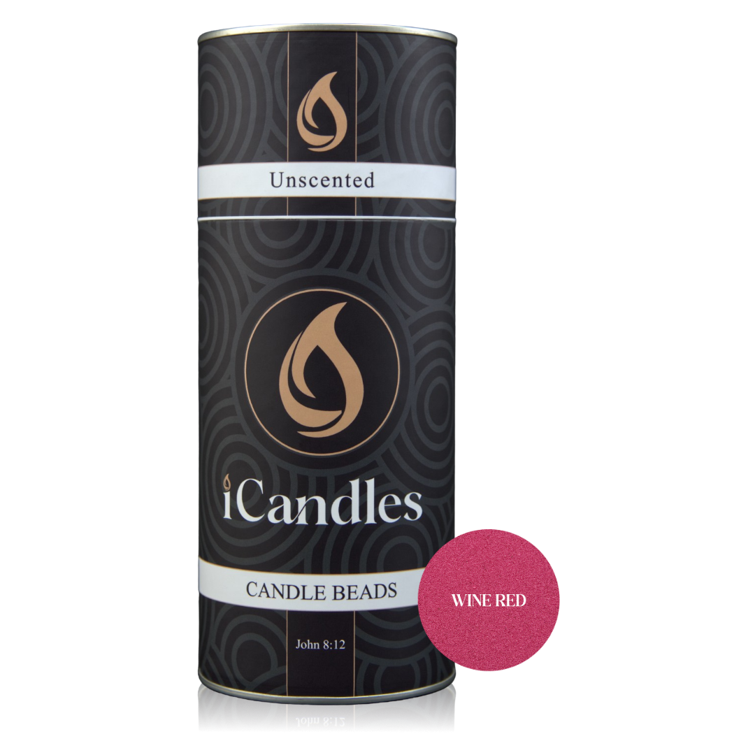 iCandles SA canister with a wine red swatch 400g
