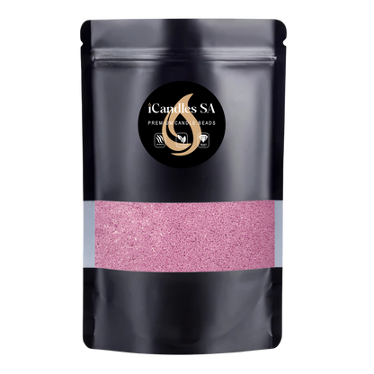 Black packaging with Light Orchid candle sand wax featuring iCandles SA logo on a white background
