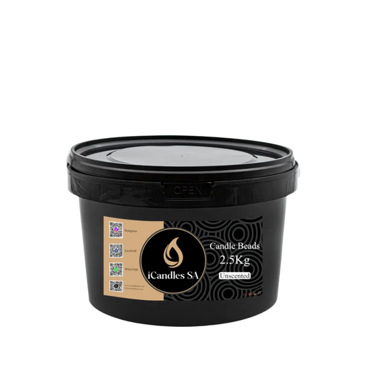 Premium Candle Beads 2.5Kg -  White Unscented + Wicks | iCandles SA