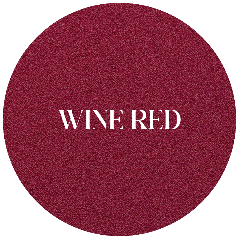 Wine red color swatch with 'WINE RED' text on a white background